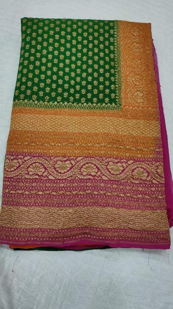 Georgette Banaras Silk saree